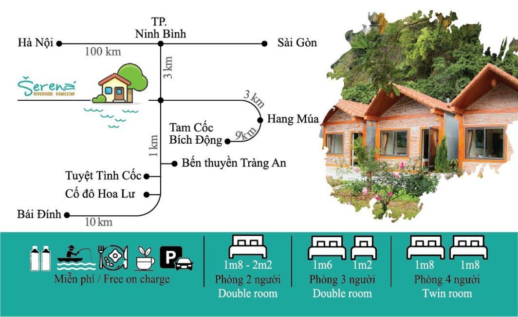 Serena Riverside Homestay - Trang An Ninh Binh Zewnętrze zdjęcie